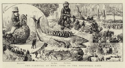 The Carnival at Nice, Some of the Triumphal Cars by Charles J. Staniland